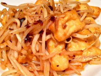 lutong bahay recipe-Fried Tofu with Mung Bean Sprouts