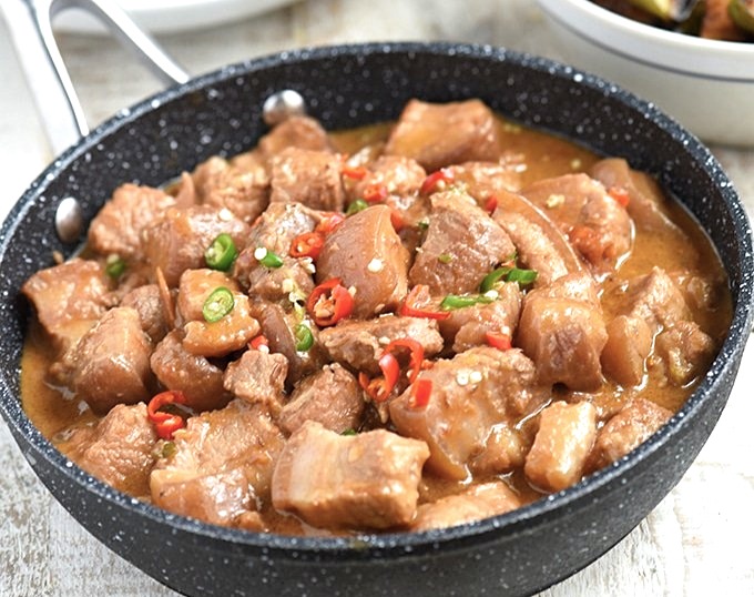 lutong bahay recipe-pork binagoongan with gata